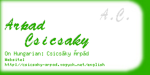 arpad csicsaky business card
