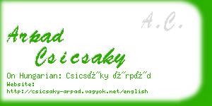 arpad csicsaky business card